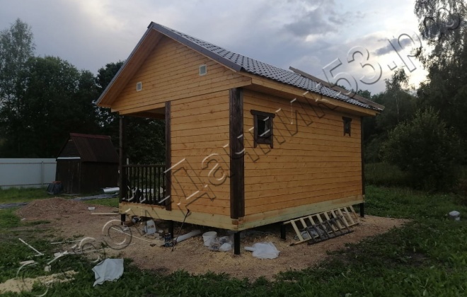 1 Брусовая баня  Б-18, 6х4м, 24 М, Новгородская область, Шимский район, деревня Любач. (5)